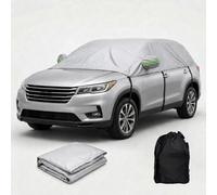 Funda Protectora De Coche para El Sol 420D para Amarok Pickup 2010-2024, protección UV, Media Cubierta Universal para Todo Tipo de climas, con Ganchos y Correas(Plata)