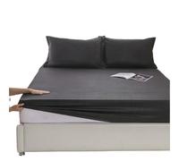 Funda Protectora de colchón for el hogar, Sábana Bajera Ajustable una Sola Pieza, Color sólido, 1 Uds para Tatami(Black,90x200cm)