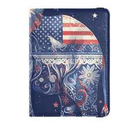 Funda protectora de cuero para pasaporte del Día de la Independencia del 4 de julio, diseño de elefante bohemio para viajes, organizador de documentos de viaje, funda protectora para pasaporte, funda