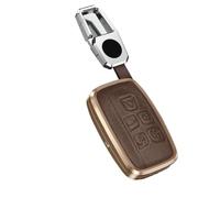Funda Protectora De Cuero Y Metal para Llave De Coche para Jaguar XF XJ XE XJL XF(Marrón,Set)