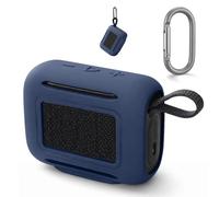 Funda Protectora de Cuerpo Completo para Altavoz JBL Go 5 Funda de Silicona Suave a Prueba de Golpes Ajuste sin Costuras Piel Ultrafina Antiarañazos con Cordón y Mosquetón (Navy Blue)