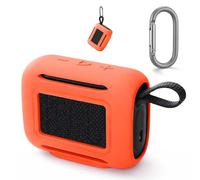 Funda Protectora de Cuerpo Completo para Altavoz JBL Go 5 Funda de Silicona Suave a Prueba de Golpes Ajuste sin Costuras Piel Ultrafina Antiarañazos con Cordón y Mosquetón (Orange)