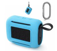 Funda Protectora de Cuerpo Completo para Altavoz JBL Go 5 Funda de Silicona Suave a Prueba de Golpes Ajuste sin Costuras Piel Ultrafina Antiarañazos con Cordón y Mosquetón (Sky Blue)