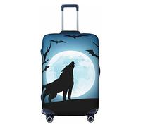 Funda protectora de elastano altamente elástica para maleta, tamaño grande, se adapta a estampados de 25 a 28 pulgadas de The Wolf Howling at The Moon, White, S