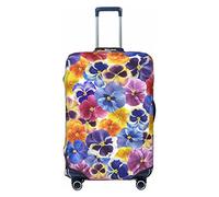 Funda protectora de elastano altamente elástica para maleta, tamaño mediano, se adapta a estampados de flores coloridas de 22 a 24 pulgadas, White, M