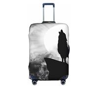 Funda protectora de elastano altamente elástica para maleta, tamaño mediano, se adapta a impresiones de lobo y luna llena de 22 a 24 pulgadas, White, X-Large