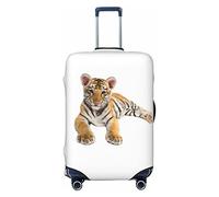 Funda protectora de elastano altamente elástica para maleta, tamaño mediano, se adapta a impresiones de tigre de 56 a 61 cm, White, M