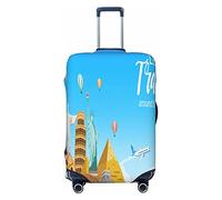 Funda protectora de elastano altamente elástica para maleta, tamaño pequeño, se adapta a impresiones de viajes y turismo de 18 a 21 pulgadas, White, M