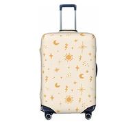 Funda protectora de elastano altamente elástica para maleta, tamaño pequeño, se adapta a niños de 18 a 21 pulgadas, estampado de estrellas y sol, White, S