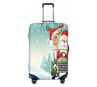 Funda protectora de elastano altamente elástica para maleta, tamaño pequeño, se adapta a Papá Noel de 45,7 a 53,3 cm con sus impresiones de coche de conducción de renos, White, L