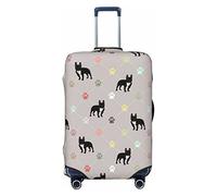 Funda protectora de elastano altamente elástica para maleta, tamaño XL, se adapta a huellas de colores de bulldog francés de 29 a 32 pulgadas, White, L