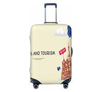 Funda protectora de elastano altamente elástica para maleta, tamaño XL, se adapta a impresiones de viajes alrededor del mundo de 29 a 32 pulgadas, White, M