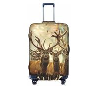 Funda protectora de equipaje con diseño de ciervos fantásticos en el bosque otoñal, para viajes, negocios, vacaciones, se adapta a equipaje de 18 a 21 pulgadas, multicolor, S(18"-21" Suitcase)