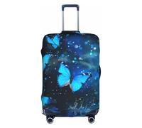 Funda protectora de equipaje con diseño de mariposas azules volando sobre el agua, para viajes, negocios, vacaciones, se adapta a equipaje de 18 a 21 pulgadas, multicolor, L(25"-28" Suitcase)