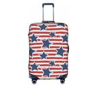 Funda protectora de equipaje de viaje con diseño de bandera de estrellas rojas y blancas, elástica, a prueba de arañazos, varios tamaños, Blanco, L