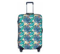 Funda protectora de equipaje de viaje con diseño de hoja de palma tropical, elástica, a prueba de arañazos, varios tamaños