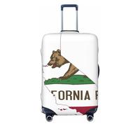 Funda protectora de equipaje de viaje con diseño de mapa de la bandera del estado de California, lavable, antiarañazos, Black, XL