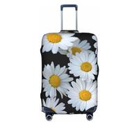 Funda protectora de equipaje de viaje con diseño de margaritas, elástica, a prueba de arañazos, varios tamaños, color blanco, Blanco, XL