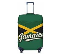 Funda protectora de equipaje de viaje con estampado de elementos de la bandera de Jamaica, Black, S