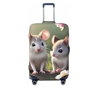 Funda protectora de equipaje de viaje con estampado de ratón enamorado, lavable, antiarañazos, Black, M