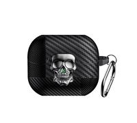 Funda protectora de fibra de carbono con diseño de calavera para Buds3Pro, carcasa de TPU, protección completa, antiarañazos, agarre seguro.