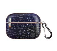 Funda protectora de fórmula matemática compatible con Apple AirPods Pro, elegante funda rígida brillante con patrón científico y llavero portátil (oro rosa)