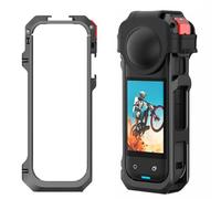 Funda protectora de jaula de metal para Insta360 X5, adaptador de montaje de expansión de marco de aleación de aluminio con cubierta de lente y puertos dobles de zapata fría, cubierta de carcasa para