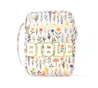 Funda protectora de la Biblia, bolsa de transporte de la Biblia floral - Bolso estético | Para cuadernos, papelería, marcadores, universidad, lugar de trabajo, iglesia, viajes, viajes diarios