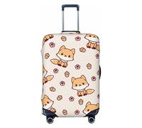 Funda protectora de licra altamente elástica para maleta, grande, se adapta a niñas de 25 a 28 pulgadas, estampado de zorro Kawaii, White, X-Large