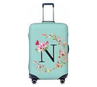 Funda protectora de licra para equipaje de viaje con la letra N de Wild Flowers, funda protectora para maletas de 18 a 32 pulgadas con la letra N de Wild Flowers, resistente al polvo, funda para malet