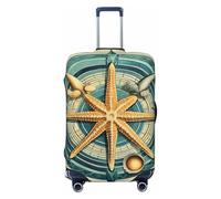 Funda protectora de maleta con brújula náutica, diseño retro de estrella de mar, elástica, antiarañazos, a prueba de polvo, se adapta a 22-24 pulgadas, multicolor, S