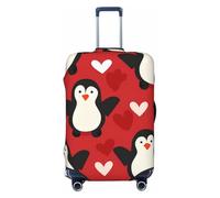 Funda protectora de maleta con diseño de corazón de pingüino, bonitas fundas elásticas para equipaje, antiarañazos, a prueba de polvo, se adapta a 22-24 pulgadas, multicolor, XL