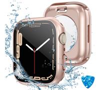 Funda protectora de pantalla impermeable XiHAMA 2 en 1 para Apple Watch Series 10 de 46 mm, cubierta frontal de PC + película de vidrio templado,