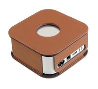 Funda protectora de piel compatible con Mac Mini M4/M4 Pro Desktop, color marrón.