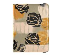 Funda protectora de piel con diseño abstracto de rosas negras para pasaporte, funda protectora para pasaporte, funda tipo cartera impermeable, Rosas negras abstractas artísticas, 1 size