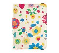 Funda protectora de piel con diseño de flores vívidas para pasaporte, funda protectora para vacunas, funda protectora para pasaporte, resistente al agua, Flores vívidas, 1 size