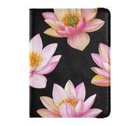 Funda protectora de piel con diseño de flores y pintura al óleo de oro rosa para pasaporte, para viajes, familia, vacunas, funda protectora para pasaporte, impermeable, Pintura al óleo de oro rosa con