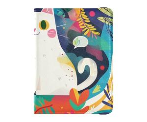 Funda protectora de piel con diseño de gato en el jardín, para pasaporte, vacunas, organizador de documentos, accesorios, ultra delgada, Gato en el jardín, 1 size