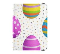 Funda protectora de piel con diseño de huevos de Pascua y lunares, para pasaporte, para vacunas, tarjetero, pasaporte, ultradelgada, Huevos de lunares de Pascua coloridos, 1 size
