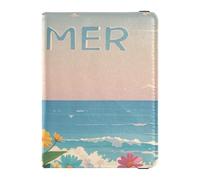 Funda protectora de piel con diseño de margaritas de colores de verano, para la playa, para pasaporte, vacunas, organizador de documentos, accesorios ligeros, Margaritas de colores de verano para la