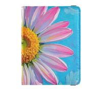 Funda protectora de piel con diseño de margaritas de verano rosa y blanco para pasaporte y tarjeta de vacunación, organizador de documentos de viaje, funda protectora para pasaporte, documentos de