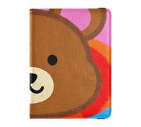 Funda protectora de piel con diseño de oso de dibujos animados para pasaporte, funda protectora para vacunas, ultrafina, Bonito oso de dibujos animados, 1 size