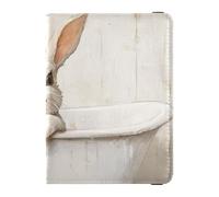 Funda protectora de piel de conejo blanco de dibujos animados para el baño, funda protectora para pasaporte, organizador de documentos, accesorios impermeables, Bonito conejo blanco de dibujos