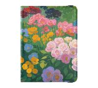 Funda protectora de piel para pasaporte con pintura al óleo, color de verano, diseño de jardín misterioso, funda protectora para pasaporte, ligera, Pintura al óleo, color de verano, jardín misterioso,
