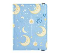 Funda protectora de piel para pasaporte, diseño bohemio, color azul, para viajes, vacunas, tarjetero, pasaporte, para hombres, impermeable, azul bohemio simple, 1 size