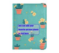 Funda protectora de piel para pasaporte, organizador de documentos de viaje, diseño de flores pequeñas y cactus pequeños, flores pequeñas y cactus pequeños, 1 size