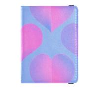 Funda protectora de piel para pasaporte y libro de vacunas, color rosa y azul degradado, organizador de documentos, accesorios, ligero, Rosa azul degradado Valentine Love, 1 size