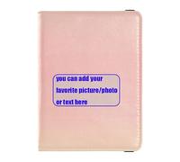 Funda protectora de piel para pasaporte y tarjeta de vacunación, color rosa amarillento, color verde, Verde rosa amarillento, 1 size