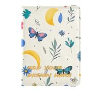Funda protectora de piel personalizada para pasaporte y tarjeta de vacunación, diseño de mariposas de safari, funda protectora personalizable con ranura para tarjeta de vacunación, ultra delgada,