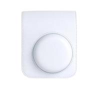 Funda protectora de piel sintética con correa ajustable extraíble para cámara Fujifilm Mini 12 Instant Film, White, A prueba de golpes